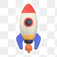 Launching rocket  png sticker, transparent background