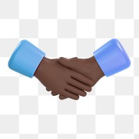 Business handshake icon  png sticker, 3D rendering illustration, transparent background