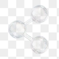 Share icon  png sticker, 3D crystal glass, transparent background