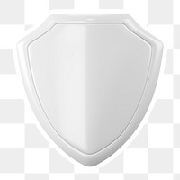 White shield  png sticker, transparent background