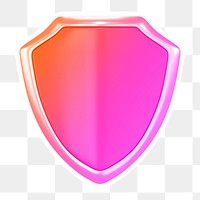 Pink shield  png sticker, transparent background