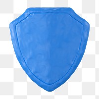 Shield icon  png sticker, 3D clay texture design, transparent background