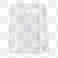 Shopping bag icon  png sticker, 3D crystal glass, transparent background