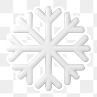 White snowflake  png sticker, transparent background