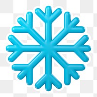 Blue snowflake  png sticker, transparent background