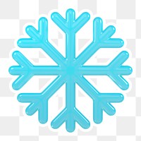 Blue snowflake  png sticker, transparent background