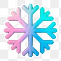 Blue snowflake  png sticker, transparent background