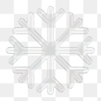 Snowflake icon  png sticker, 3D crystal glass, transparent background