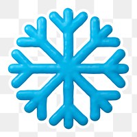 Blue snowflake  png sticker, transparent background