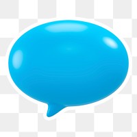 Blue speech bubble  png sticker, transparent background