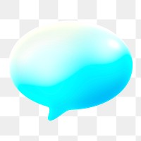 Speech bubble icon  png sticker, 3D neon glow, transparent background