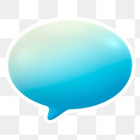 Blue speech bubble  png sticker, transparent background