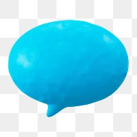 Speech bubble icon  png sticker, 3D clay texture design, transparent background