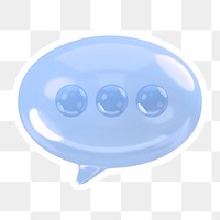 Blue speech bubble  png sticker, transparent background