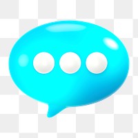 Speech bubble icon  png sticker, 3D neon glow, transparent background