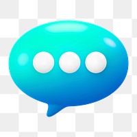 Speech bubble icon  png sticker, 3D gradient design, transparent background