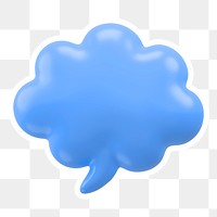 Blue speech bubble  png sticker, transparent background