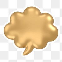 Gold speech bubble  png sticker, transparent background