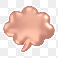 Pink speech bubble  png sticker, transparent background