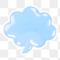 Blue speech bubble  png sticker, transparent background