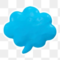 Blue speech bubble  png sticker, transparent background