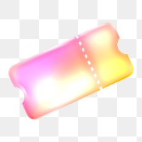 Discount coupon icon  png sticker, 3D neon glow, transparent background