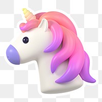 Cute unicorn  png sticker, transparent background