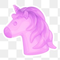 Purple  unicorn  png sticker, transparent background