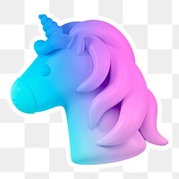 Purple  unicorn  png sticker, transparent background