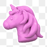 Purple  unicorn  png sticker, transparent background