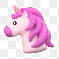 Purple  unicorn  png sticker, transparent background