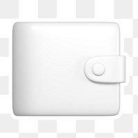 White wallet  png sticker, transparent background