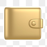 Gold wallet  png sticker, transparent background