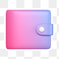 Pink wallet  png sticker, transparent background