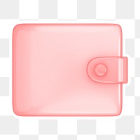 Pink wallet  png sticker, transparent background