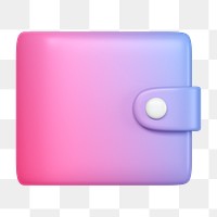 Wallet icon  png sticker, 3D gradient design, transparent background