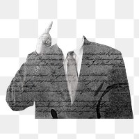 Headless businessman png sticker, transparent background