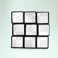 Puzzle cube png mockup, transparent design