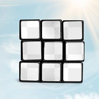 Puzzle cube png mockup, transparent design