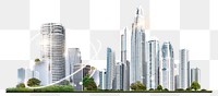 Cityscape png border, technology, transparent background