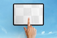 Tablet screen png mockup, digital device, transparent design