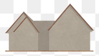 House png sticker, beige paper texture design, transparent background