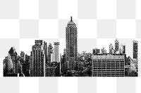New York png sticker, black & white textured design, transparent background