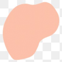 Blob shape png sticker, peach textured design, transparent background