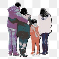 Family png sticker, colorful design, transparent background