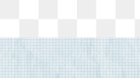 Grid paper png border, blue design, transparent background