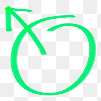 Arrow circle frame png sticker, doodle design, transparent background