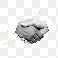 Handshake png sticker, business design, transparent background