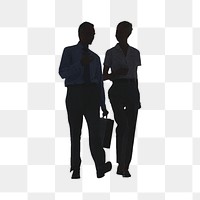 Business partner png sticker, silhouette design, transparent background