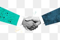 Business handshake png sticker, texture design, transparent background